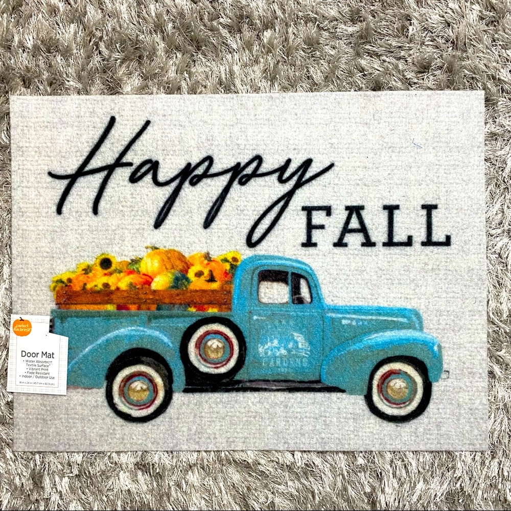New Fall Door May happy fall blue truck